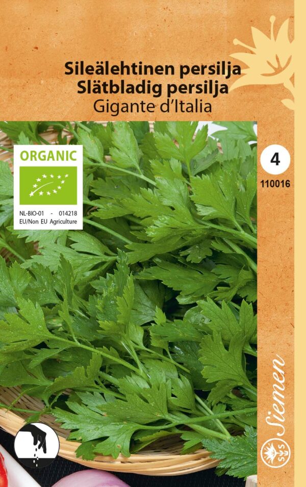 Silopersilja 'Gigante D'Italia', Luomu