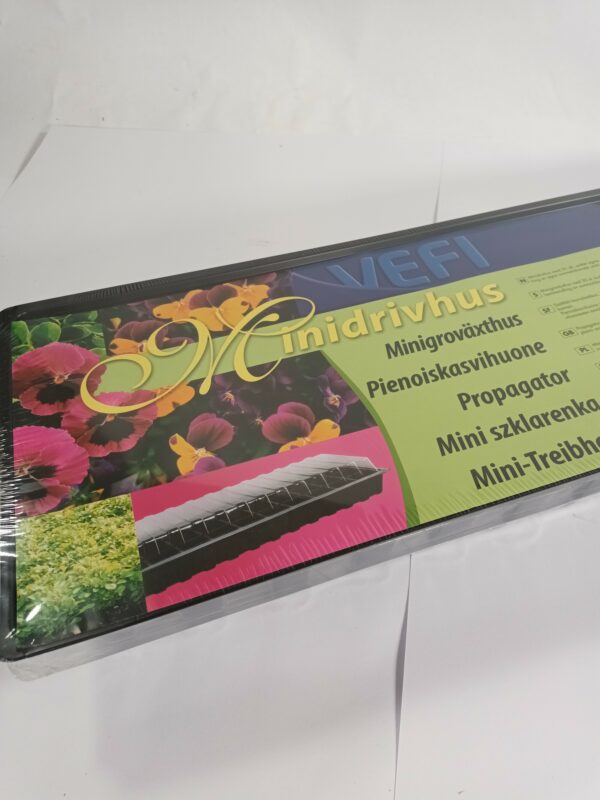 Pienoiskasvihuone + muoviruukut 60 x 22 cm