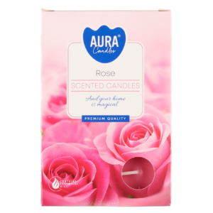 Aura Tuoksulämpökynttilä Rose 6 kpl