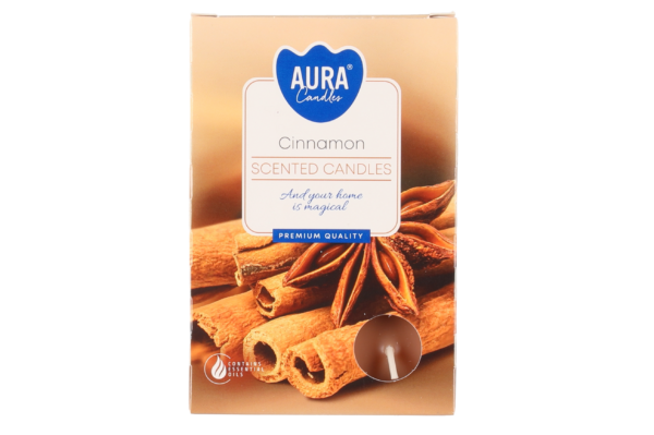 Aura Tuoksulämpökynttilä Cinnamon 6 kpl