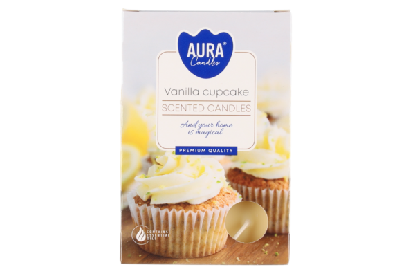Aura Tuoksulämpökynttilä Vanilla cupcake 6 kpl