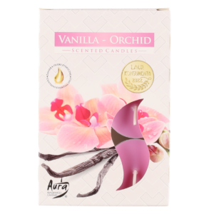 Aura Tuoksulämpökynttilä Vanilla-orchid 6 kpl