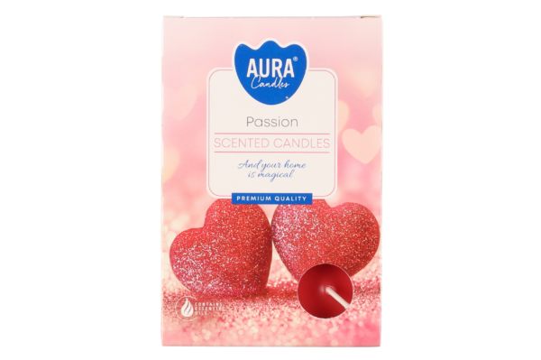 Aura Tuoksulämpökynttilä Passion 6 kpl