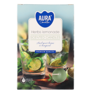 Aura Tuoksulämpökynttilä Herbs lemonade 6 kpl