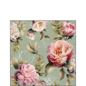 Kahviliina Peonies green