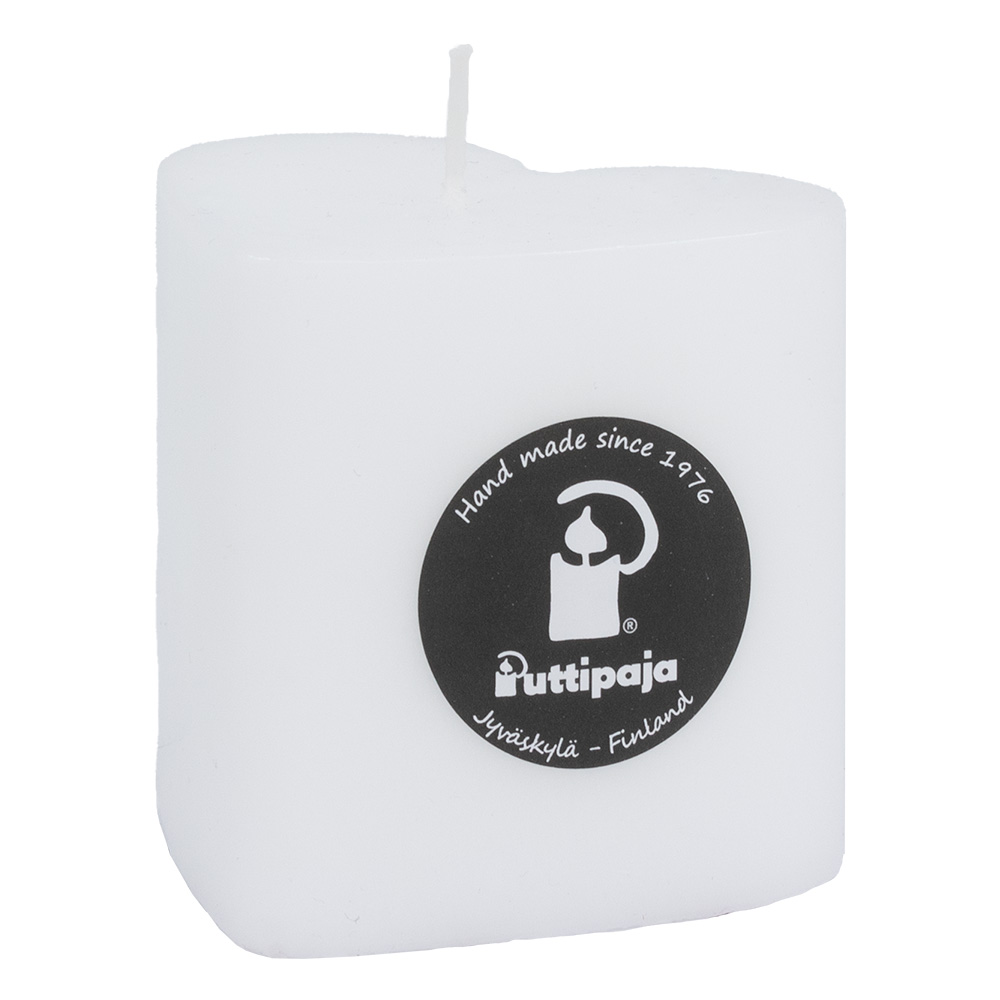 Sydänkynttilä 8cm valkoinen - Image 2