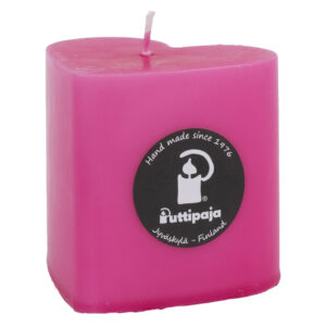 Sydänkynttilä 8cm pinkki