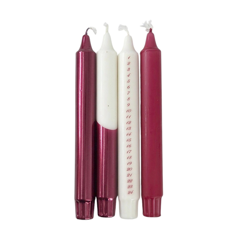Dip Dye Joulukalenteri kruunukynttilä viini