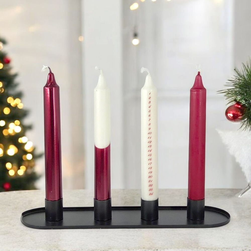 Dip Dye Joulukalenteri kruunukynttilä viini - Image 2