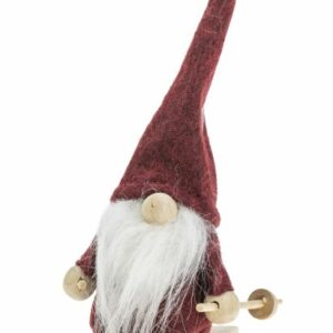 Hiihtävä Tonttu 11cm punainen