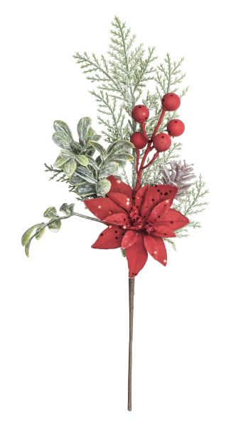 Huurreoksa 27cm käpy/joulutähti punainen