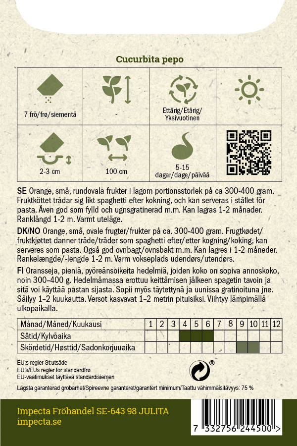 Spagettikurpitsa F1 'Baby Spaghetti'