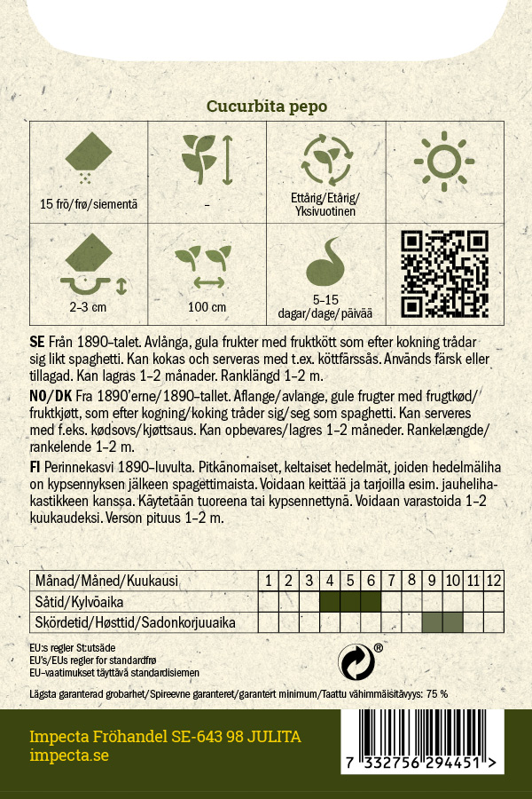 Spagettikurpitsa 'Pyza'