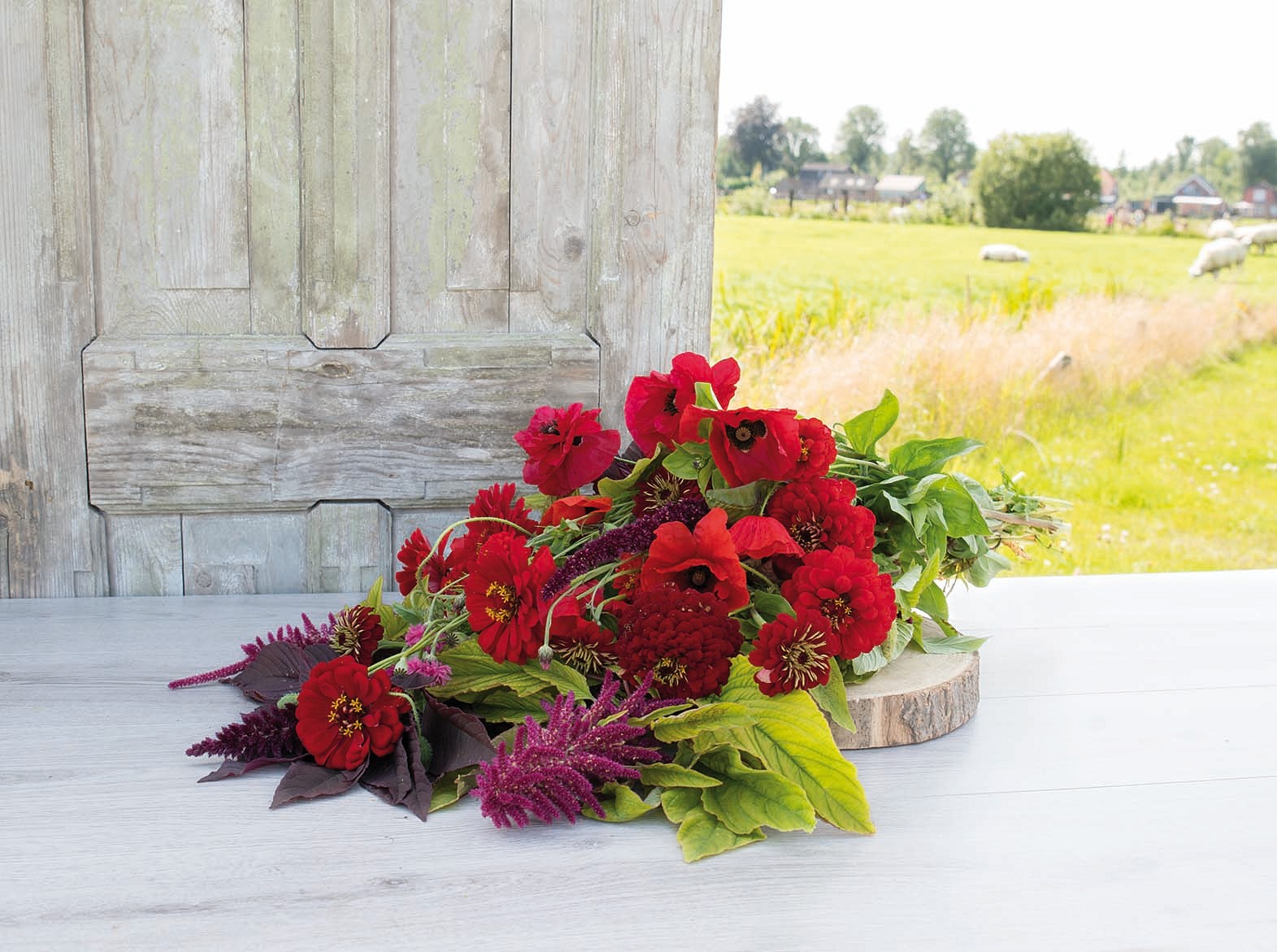 Buzzy Colourful Bouquets Vintage Red - Image 2