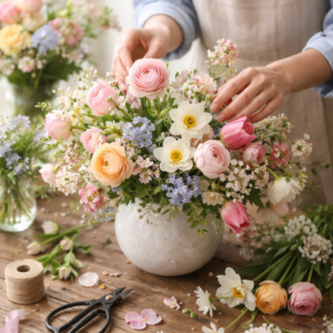 Kukkapaja: Keväinen asetelma 25.3.2026