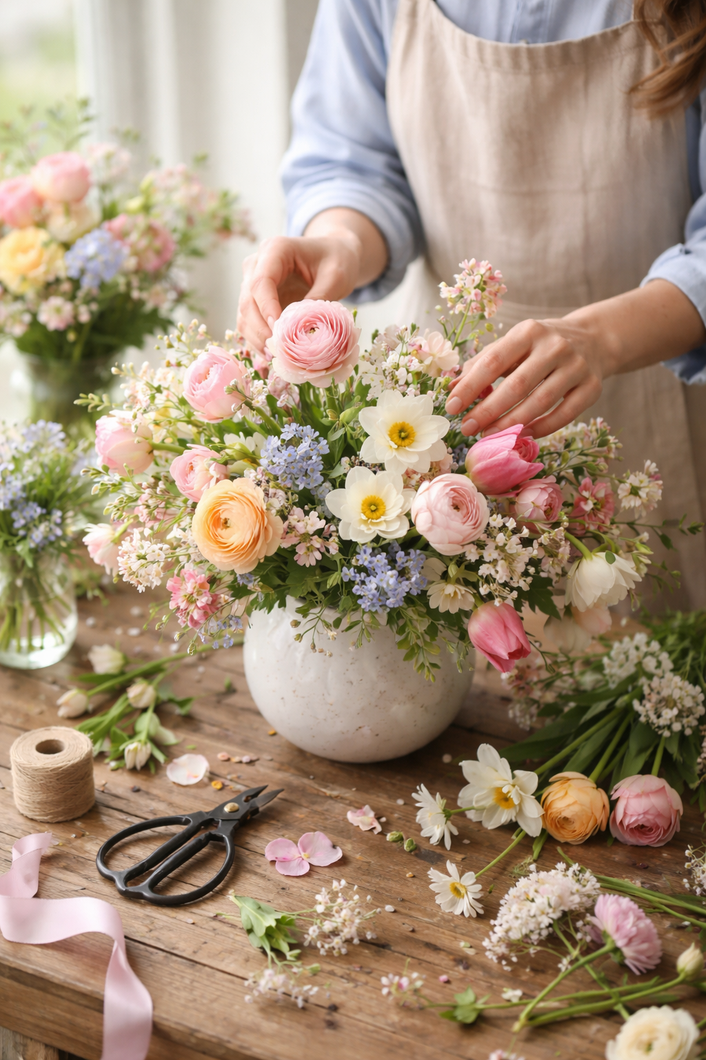 Kukkapaja: Keväinen asetelma 25.3.2026