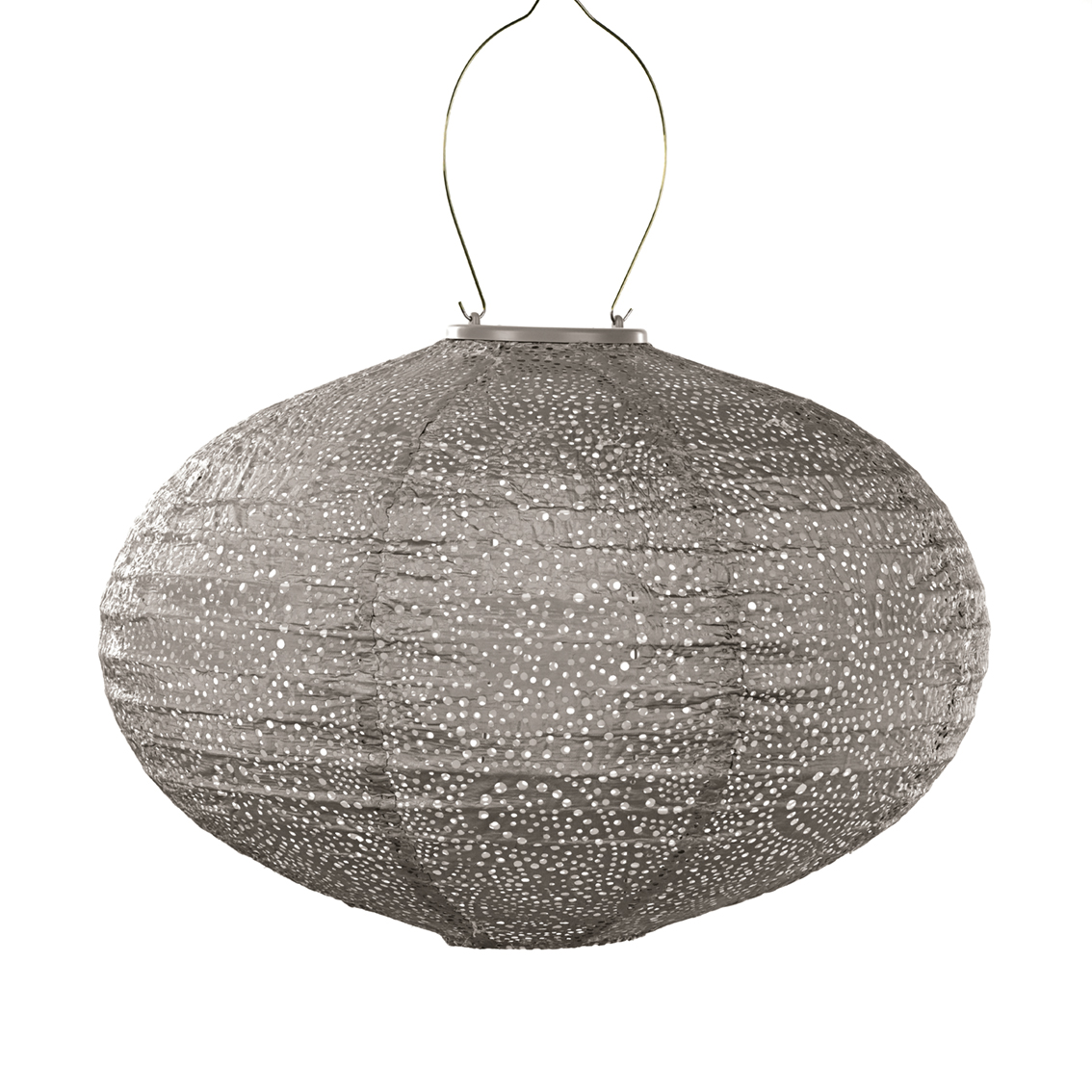 Aurinkokennolyhty Paisley Oval 40*27cm, taupe