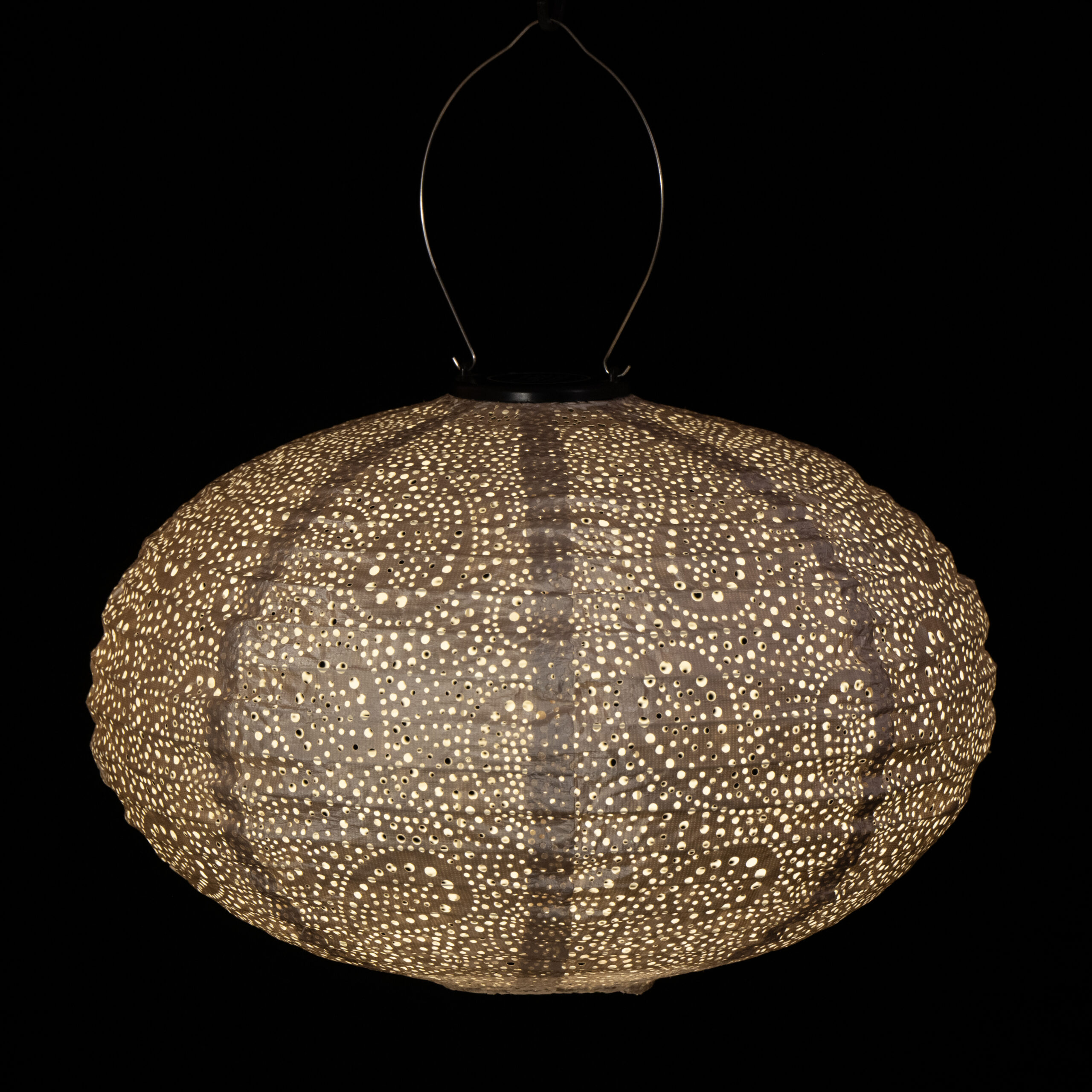 Aurinkokennolyhty Paisley Oval 40*27cm, taupe - Image 3